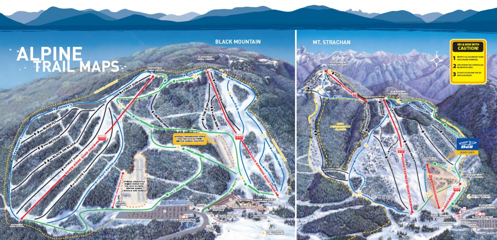 Ski map of the Cypress Mountain